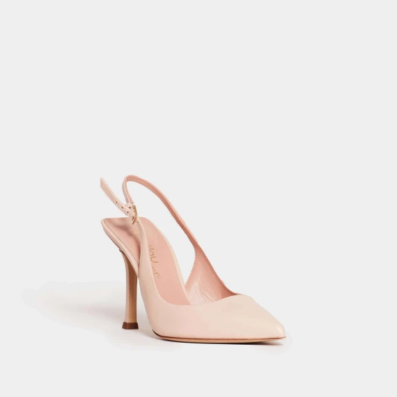 slingback pelle cipria tacco 90 mm