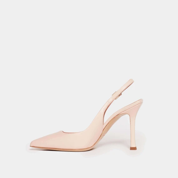 slingback pelle cipria tacco 90 mm