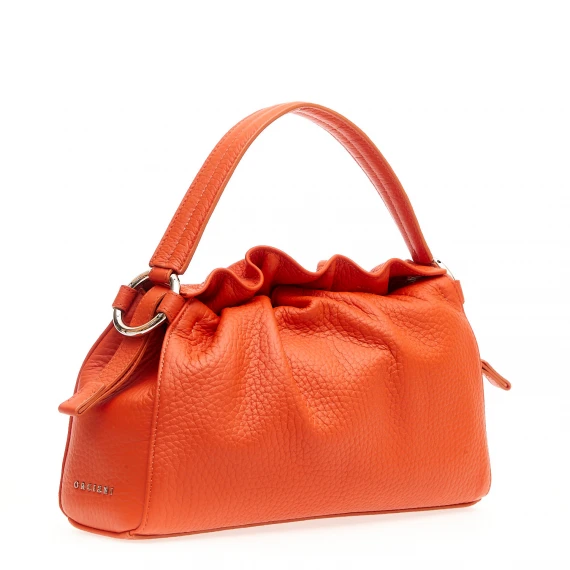 Puff in pelle papavero