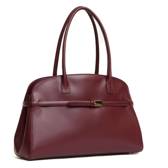 Aura large in pelle bordeaux