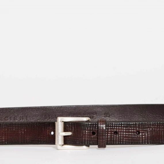 cintura pelle marrone stampata