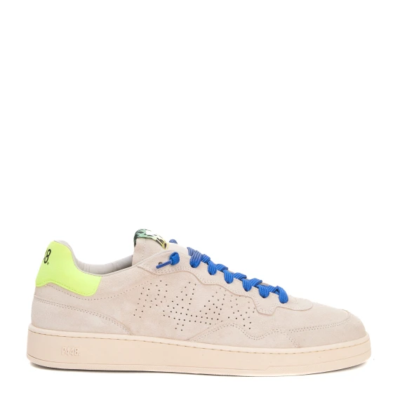 sneakers camoscio beige e bluette