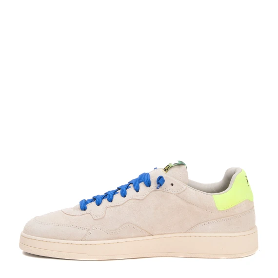 sneakers camoscio beige e bluette