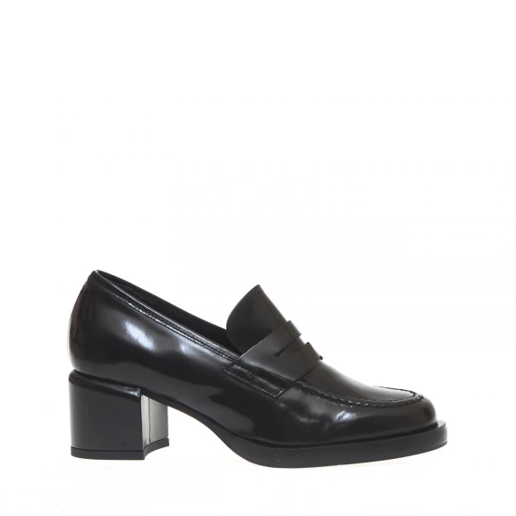 mocassini tacco 50 spazzolato nero