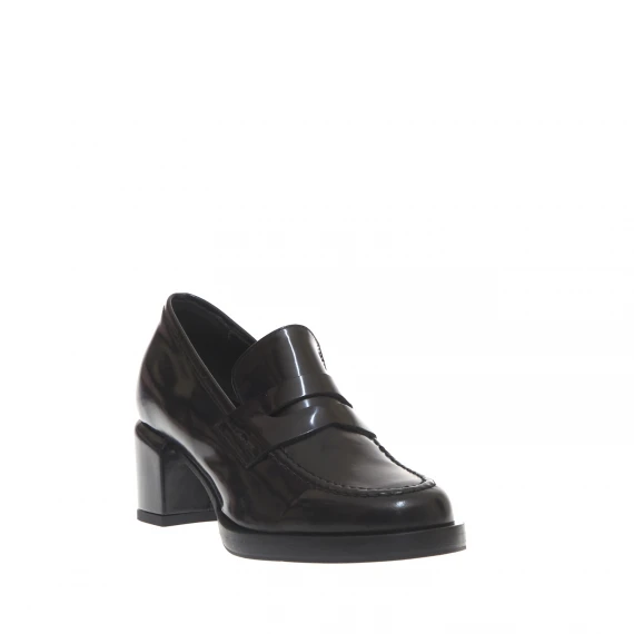 mocassini tacco 50 spazzolato nero