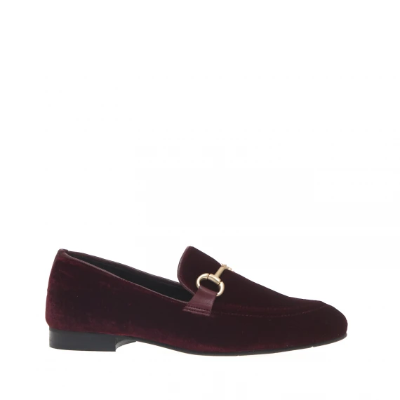 mocassino morsetto velluto bordeaux