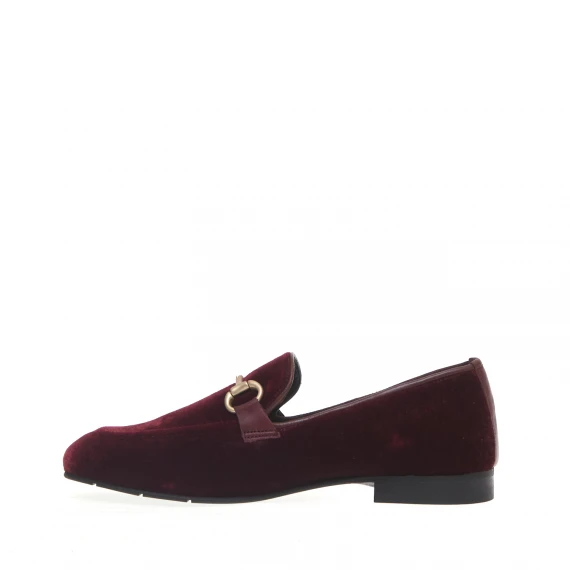 mocassino morsetto velluto bordeaux