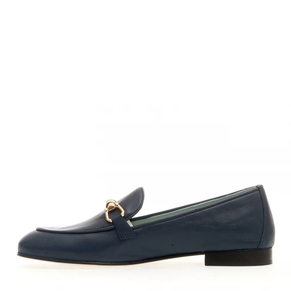 mocassino pelle blu morsetto