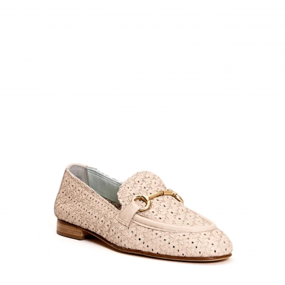 mocassino pelle intreccio beige