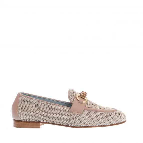 mocassino in rafia color naturale