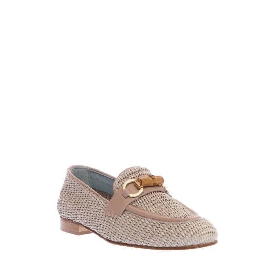 mocassino in rafia color naturale