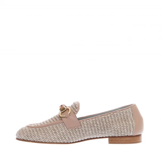 mocassino in rafia color naturale