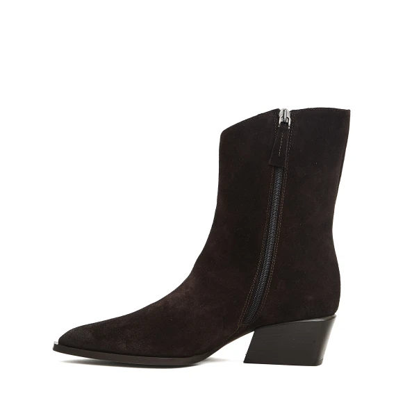 Texano camoscio marrone con cerniera