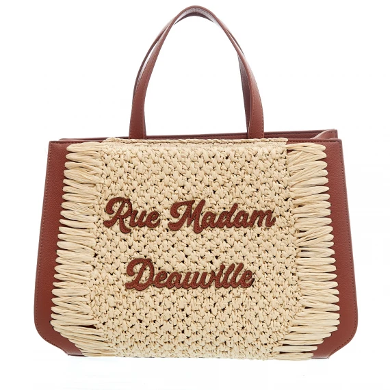 Nassau XL pelle cuoio e raffia