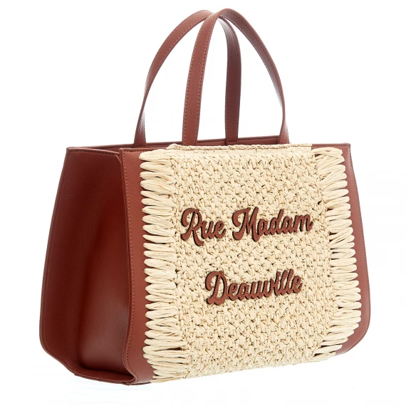 Nassau XL pelle cuoio e raffia