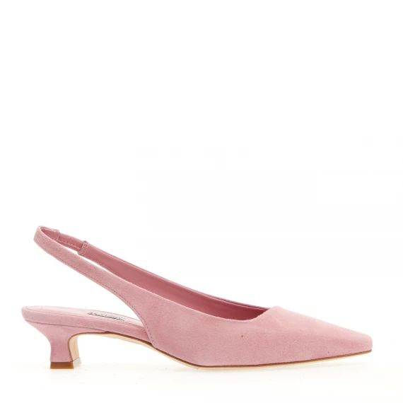 slingback camoscio rosa