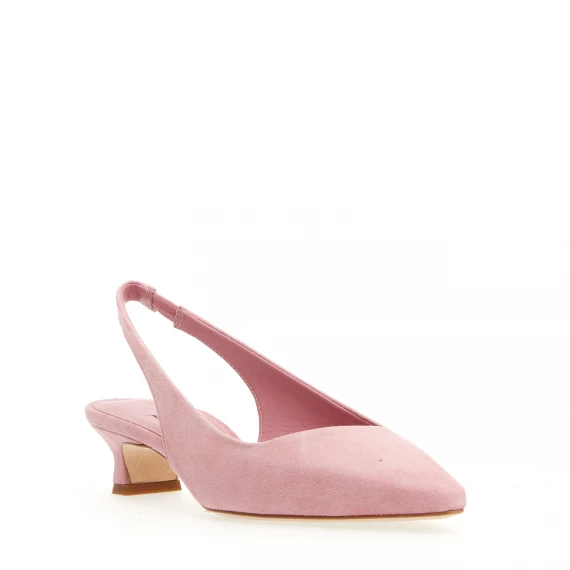 slingback camoscio rosa