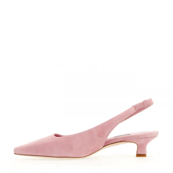 slingback camoscio rosa