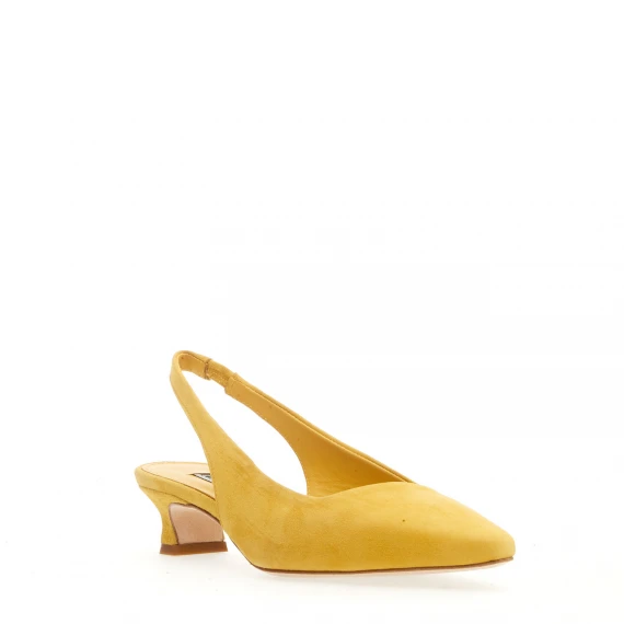 slingback camoscio giallo