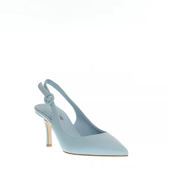 slingback pelle azzurra