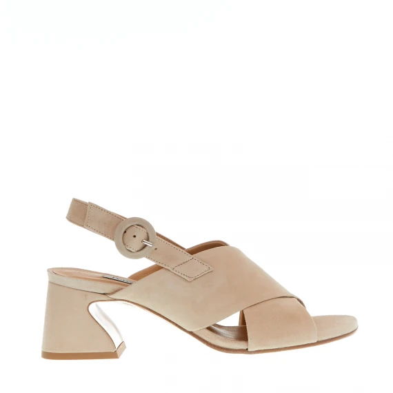 sandalo incrocio camoscio beige