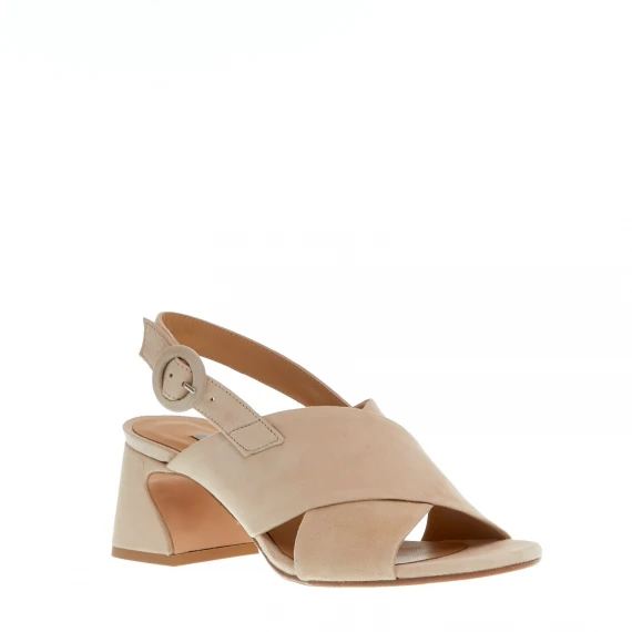 sandalo incrocio camoscio beige
