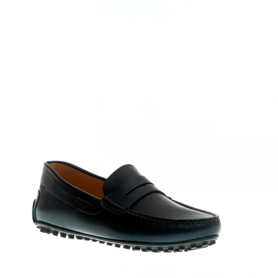 mocassino driver pelle blu