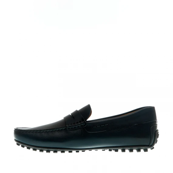 mocassino driver pelle blu