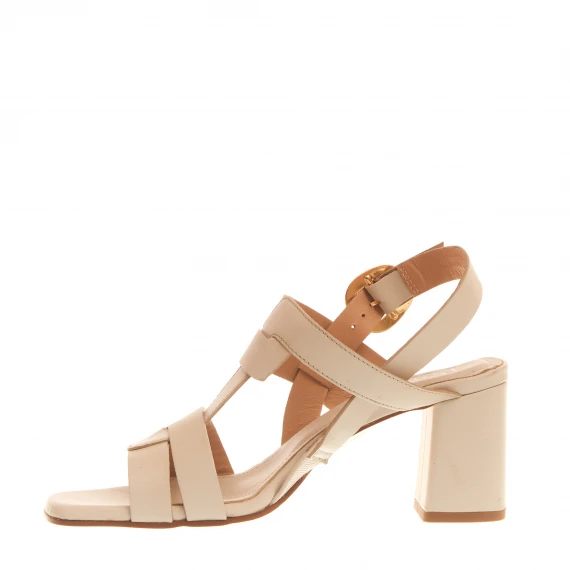 sandalo tacco 70 mm latte