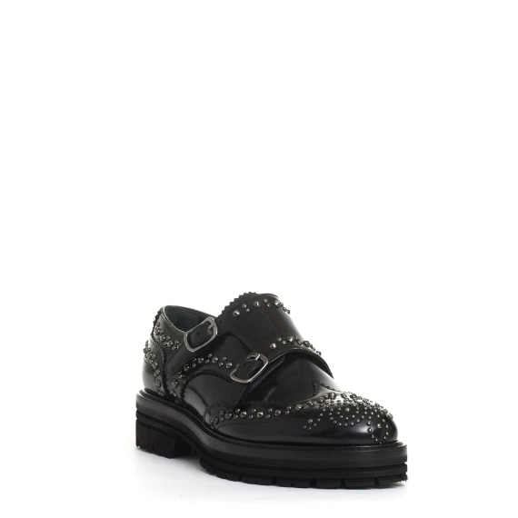 doppia fibbia nera con borchie