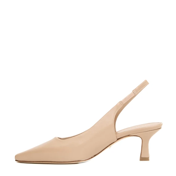 slingback pelle beige tacco 60 mm