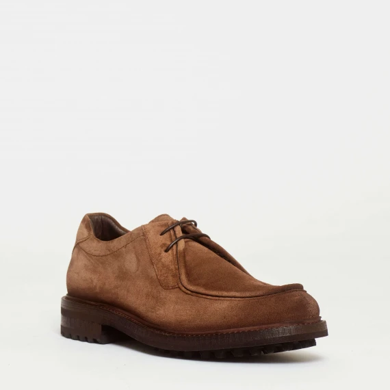 stringata paraboot in camoscio tabacco fondo in cuoio e gomma extralight