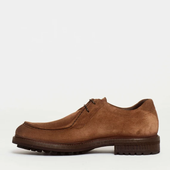 stringata paraboot in camoscio tabacco fondo in cuoio e gomma extralight