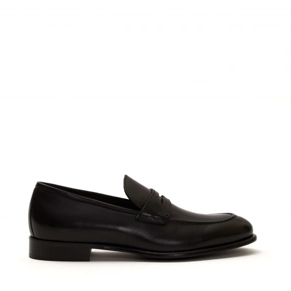 mocassino pelle nera