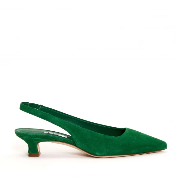 slingback t. 40 mm camoscio verde