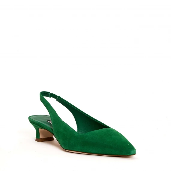 slingback t. 40 mm camoscio verde