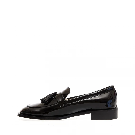 mocassino nero nappine