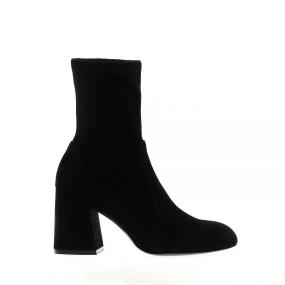 stivaletto camoscio nero tacco 85 mm