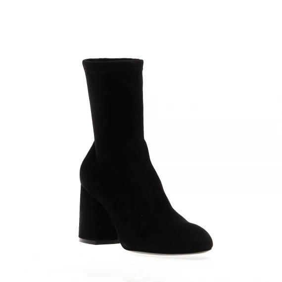 stivaletto camoscio nero tacco 85 mm
