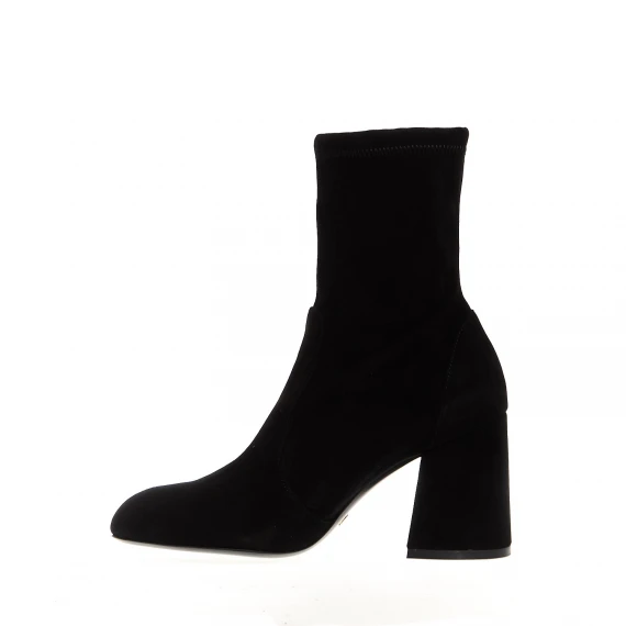 stivaletto camoscio nero tacco 85 mm