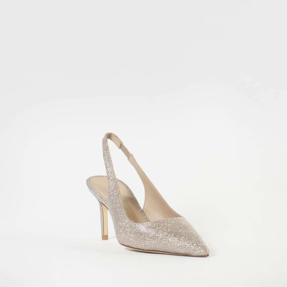slingback in lurex color oro rosa 75 mm