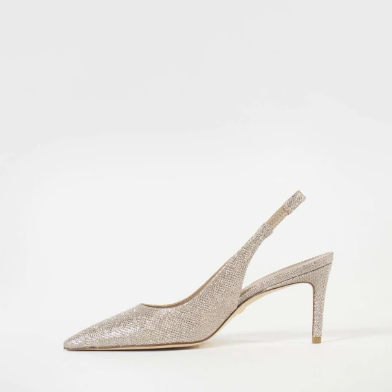 slingback in lurex color oro rosa 75 mm