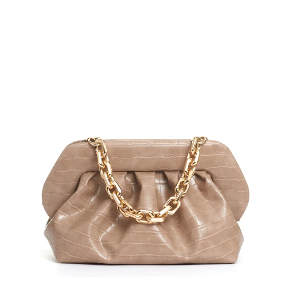 clutch stampa cocco beige