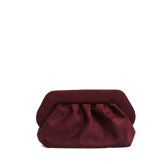 clutch vegan suede bordeaux