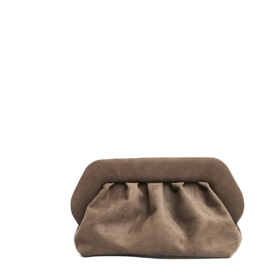 clutch vegan suede fango
