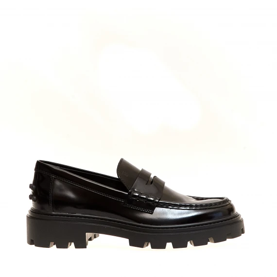 mocassino carroarmato spazzolato nero