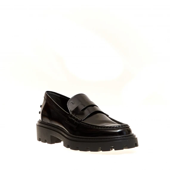 mocassino carroarmato spazzolato nero