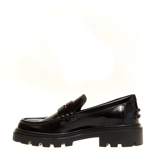 mocassino carroarmato spazzolato nero