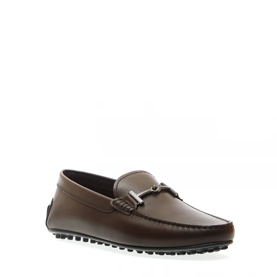 city gommino in pelle marrone fibbia