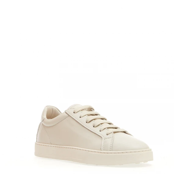 sneakers in pelle bianco fondo cassetta